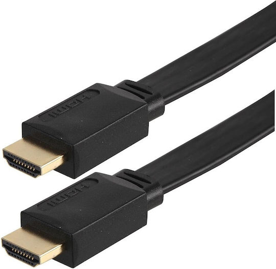 Techly Icoc Flat Cable HDMI male - HDMI male 10m Μαύρο