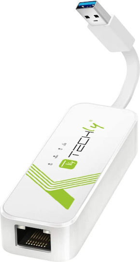 Techly DATA USB-ETGIGA-3A Αντάπτορας Δικτύου USB με Ενσύρματη Σύνδεση Gigabit Ethernet