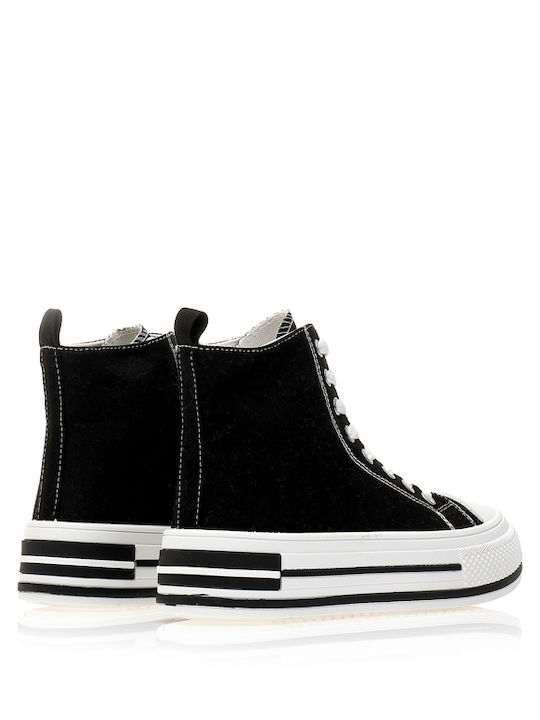 Γυναικεία Flatforms Μποτάκια Μαύρα