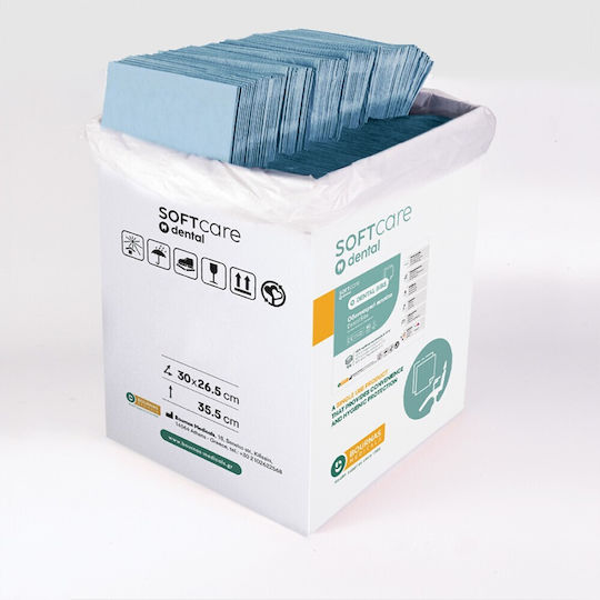 Soft Care Dental Light Blue Towel 1ply + 1ply Without Dispenser 500 Pieces