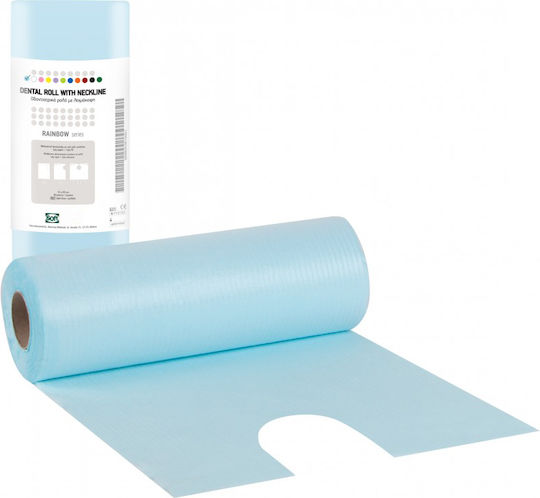 Bournas Medicals Rainbow Dental Blue Towel Roll 1ply + 1ply without Dispenser
