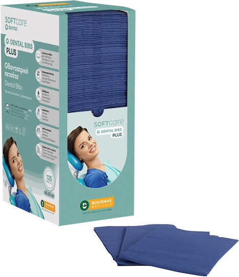Bournas Medicals Dental Towel Blue 2ply + 1ply with Dispenser 125 Pieces