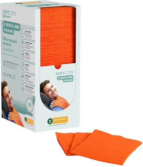 Soft Care Zahnhandtuch Orange 1ply + 1ply mit Dispenser 500 Stück
