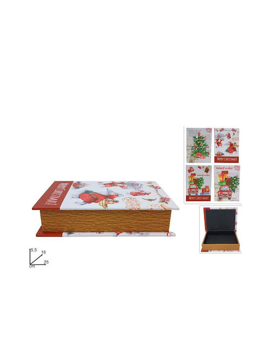 Due esse Set of 3 Decorative Gift Boxes Paper Red-White 30x15x8cm 25x12x6cm 20x10x5cm