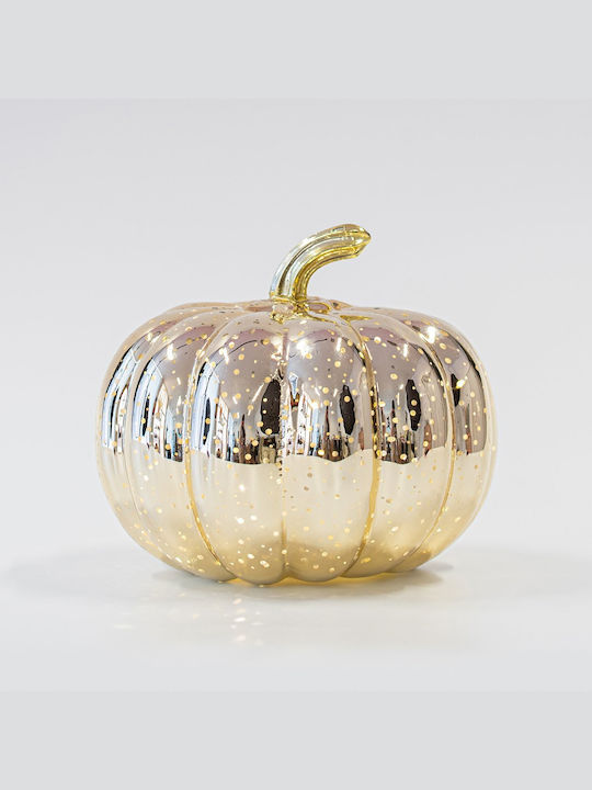 Eurolamp Illuminated Christmas Glass Figure Pumpkin Gold 17x17cm 2pcs