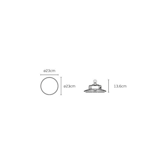 VK Lighting Commercial Bell Light Warm White 11lm with Built-in LED Black Ø23xH13.6cm