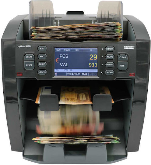 Ratiotec Rapidcount Χ σε Ratiotec Rapidcount X600F Money Counter with Mixed Counting Capability and Speed 800 Banknotes per Minute