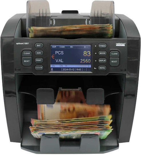 Ratiotec Rapidcount Χ σε Ratiotec Rapidcount X600F Money Counter with Mixed Counting Capability and Speed 800 Banknotes per Minute