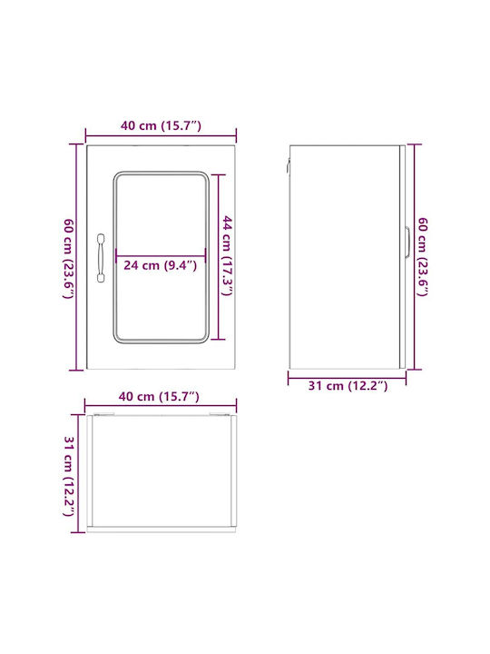 Kalmar Schrank Wand Coffee 40x31x60Stück