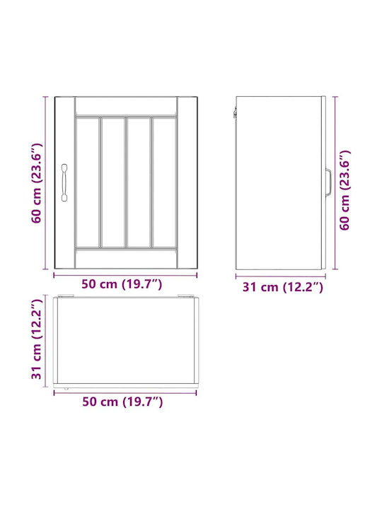 Lucca Schrank Wand Black 50x31x60cm