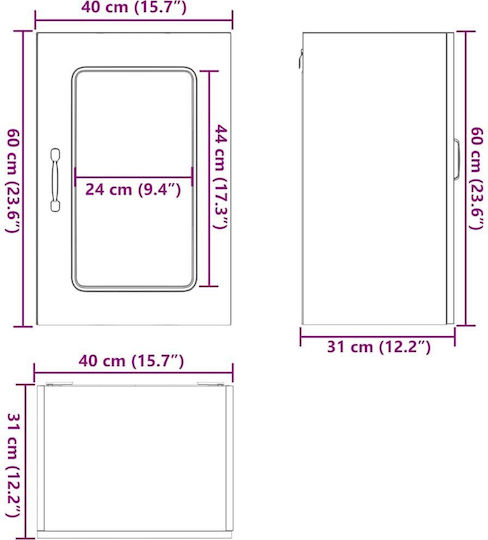 Kalmar Cabinet Wall Coffee 40x31x60pcs