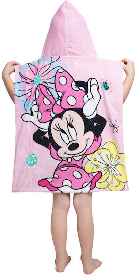 Borea Παιδικό Πόντσο Θαλάσσης Minnie Ροζ 115 x 115εκ.