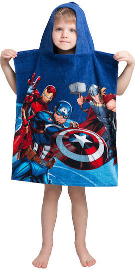 Borea Детска плажна пончо Avengers Син 115 x 115см.
