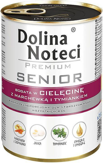 Dolina Noteci Premium Senior Hrană Umedă pentru Câini Seniori în Conservă cu Morcov, Vițel și Carne de porc 400gr