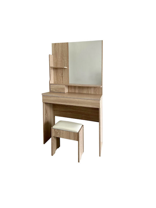Schminktisch Hölzern Maple mit Spiegel 80x40x155cm