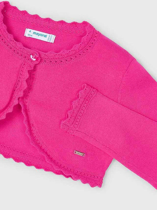 Kinderstrickjacke Baumwolle Fuchsie