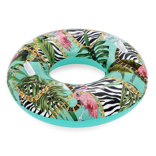 Bestway Kids' Swim Ring Flamingo with Handles and Diameter 114cm.