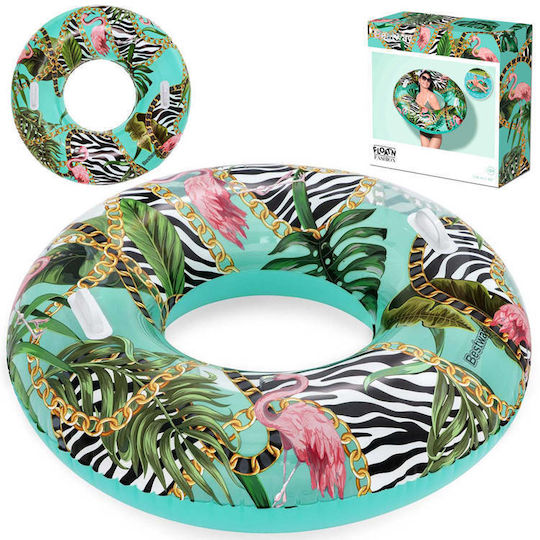 Bestway Kids' Swim Ring Flamingo with Handles and Diameter 114cm.