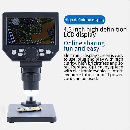 Andowl Digital Microscope with Monitor 1000x