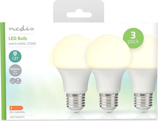 Nedis Λάμπα LED 8.5W για Ντουί E27 Θερμό Λευκό