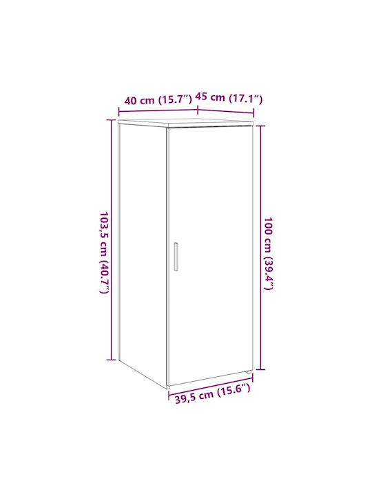 Ντουλάπι Γραφείου Ξύλινο Λευκό 40x45x103.5cm