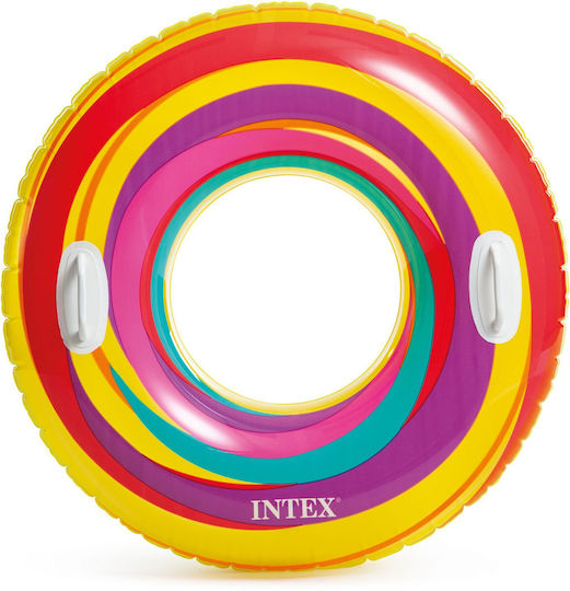 Intex Swirly Whirly Tubes Kids' Swim Ring with Handles and Diameter 91cm. from 9 Years Old Purple Swirly Whirly