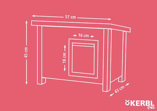 Kerbl Малка къща Котка Сив 43x45x57см