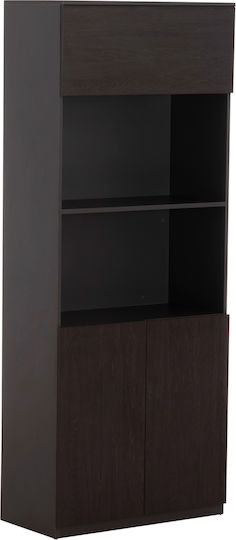 Ντουλάπα Γραφείου Ξύλινη Γκρι / Wenge 80x40x200cm