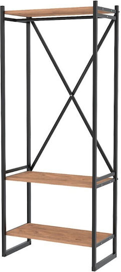 Zula Entry Furniture with Hanger & Shoe Rack Black / Pine Oak 66x30x160cm