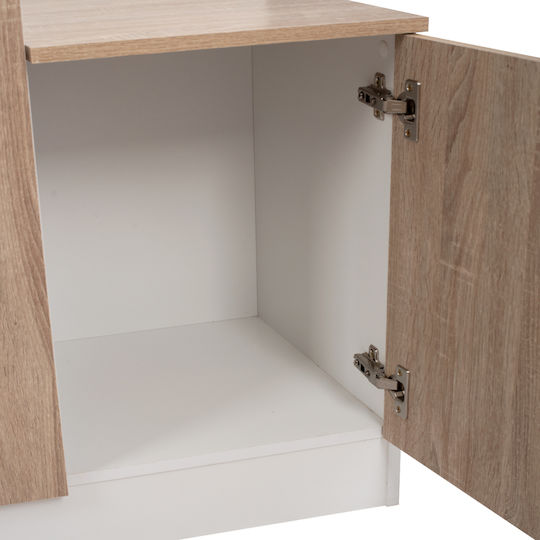 Janice Mobilier de Intrare cu Oglindă / Cuier & Dulap Sonoma / Alb 70x37x181buc