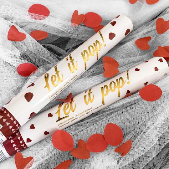 Hearts Confetti Cannon Red