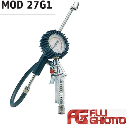 Fratelli Ghiotto Air Pressure Gauge with Tyre Inflator Pistol 12bar 27G1