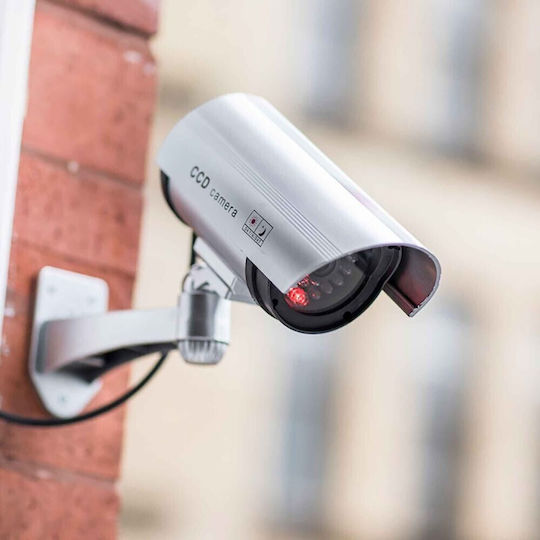 Dummy Outdoor Camera with Flashing Red LED Zy-2423 Silver