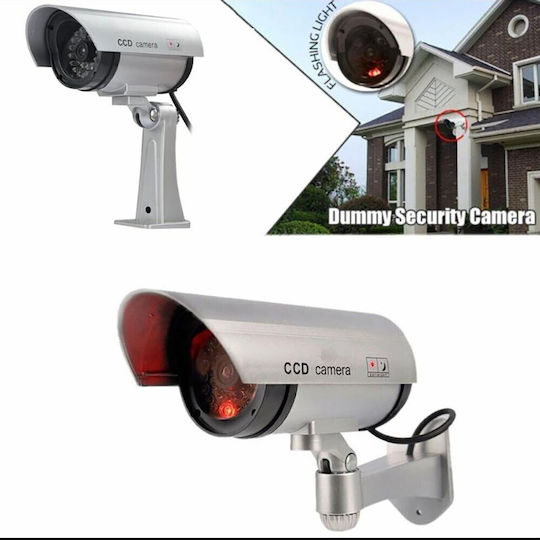 Dummy Outdoor Camera with Flashing Red LED Zy-2423 Silver