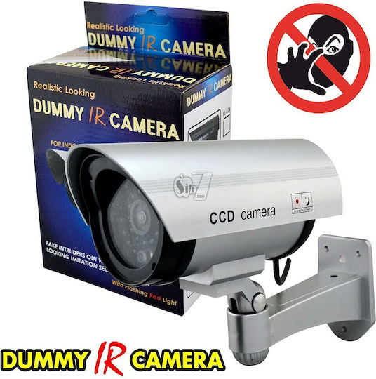 Dummy Outdoor Camera with Flashing Red LED Zy-2423 Silver