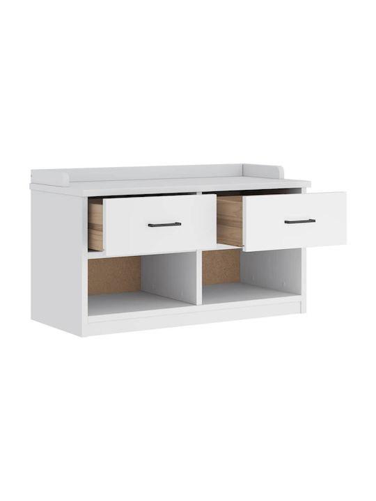 Sandens Mobilier de Intrare cu Dulap pentru Pantofi & Bancă Alb 87x40x50cm