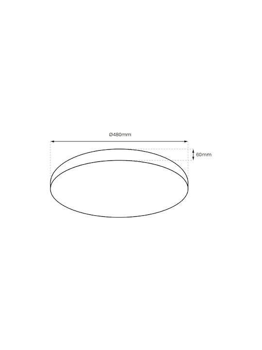 Eko Light Στρογγυλό Εξωτερικό LED Panel 50W με Ρυθμιζόμενο Λευκό Φως