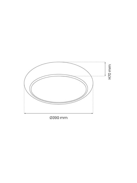 Eko Light Στρογγυλό Εξωτερικό LED Panel 36W με Ρυθμιζόμενο Λευκό Φως