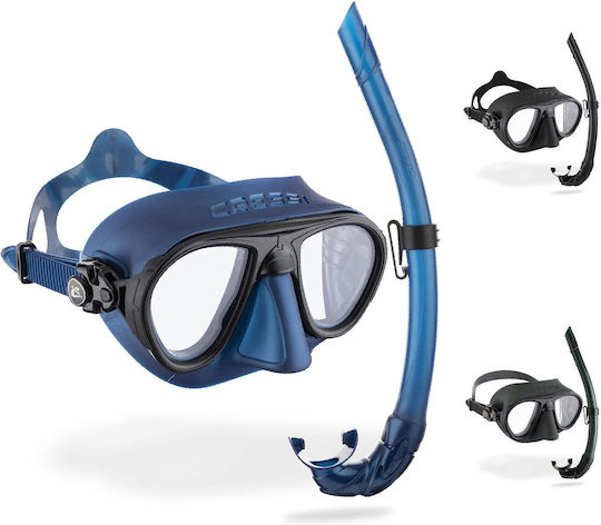 CressiSub Diving Mask with Snorkel Calibro & Corsica Blue