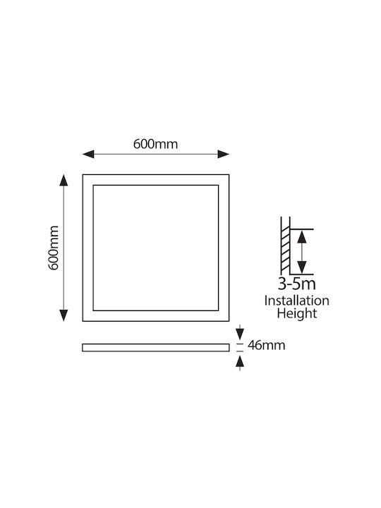 Eurolamp Vertieft LED Panel 36W mit Natürliches Weiß Licht 4000K