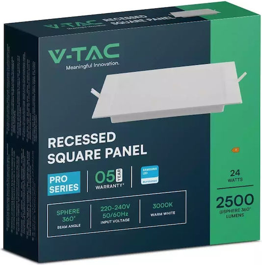 V-TAC Recessed LED Panel 24W V-TAC Recessed LED Panel 24W