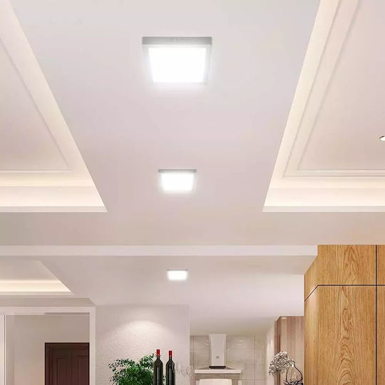 V-TAC Τετράγωνο LED Panel 6W με Θερμό Λευκό Φως 3000K