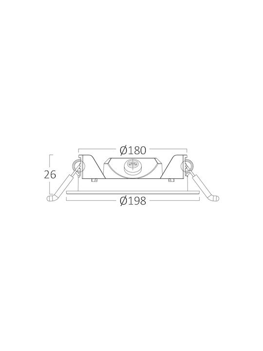 Braytron Round Recessed LED Panel 15W with Warm White Light 3000K 18.5cm