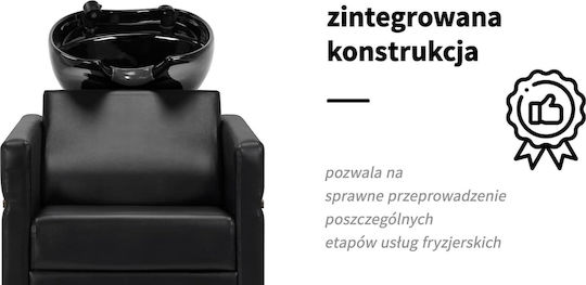 Activeshop Chiuvetă Staționară Cu Scaun Negru Din Plastic
