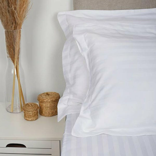 Sunshine Παπλωματοθήκη Ξενοδοχείου Polycotton Ριγέ 140TC 165x240εκ.
