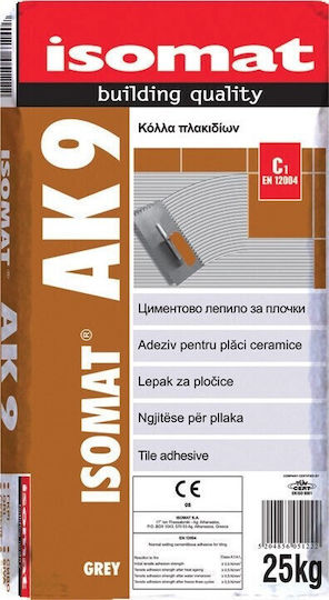 Isomat AK-9 Κόλλα Πλακιδίων Γκρι 25kg