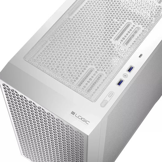 Logic Dart Pro Mini Mini Tower Κουτί Υπολογιστή Λευκό
