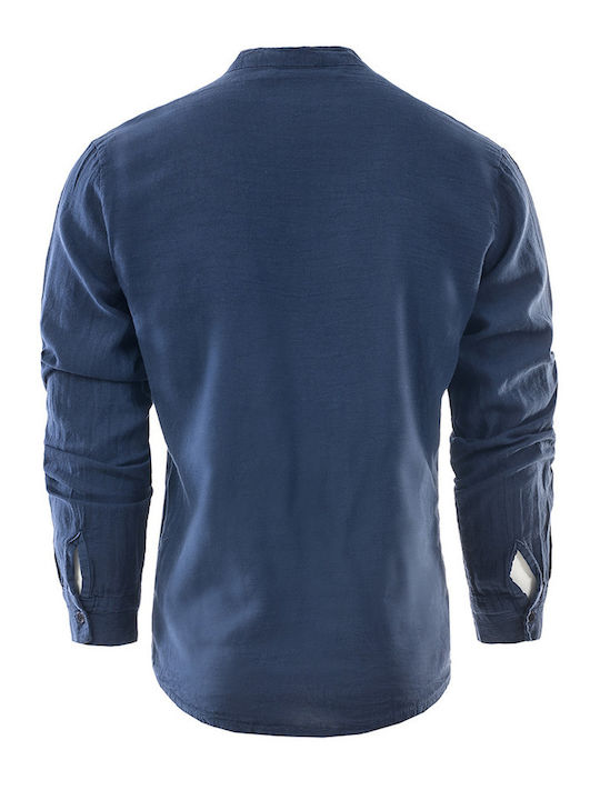 Langärmlig Leinen Hemd Blau
