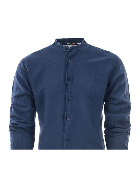 Langärmlig Leinen Hemd Blau