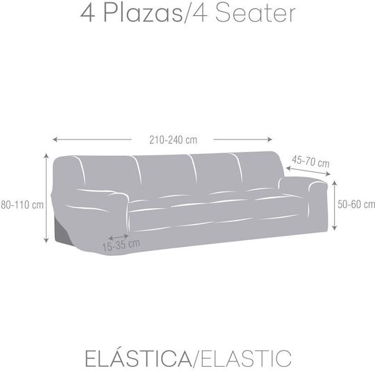 Eysa Troya Ελαστικό Κάλυμμα Τετραθέσιου Καναπέ C/1 Beige 210εκ.